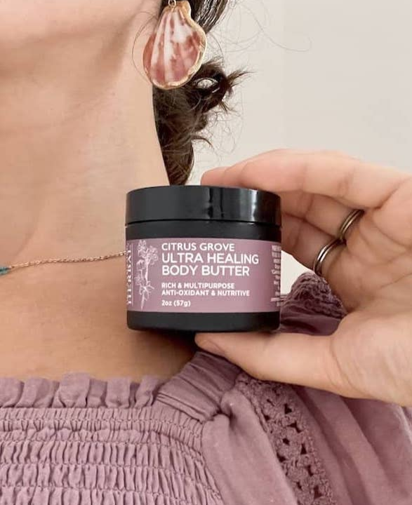 Citrus Grove Body Butter 2oz Lifestyle Human Female Model
