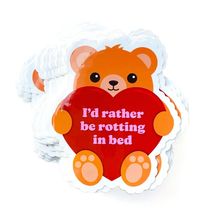 Krystan Saint Cat 'I'd Rather Be Rotting in Bed' Vinyl Sticker