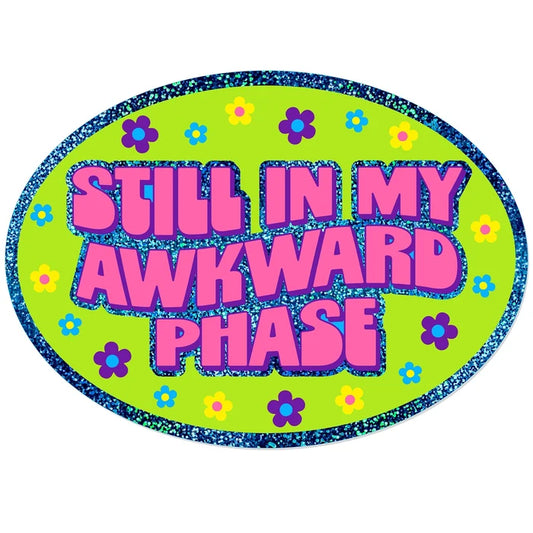Krystan Saint Cat 'Still In My Awkward Phase' Glitter Vinyl Sticker