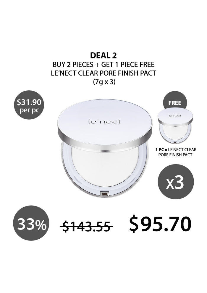 (BUY 2+1 FREE) LE'NECT CLEAR PORE FINISH PACT