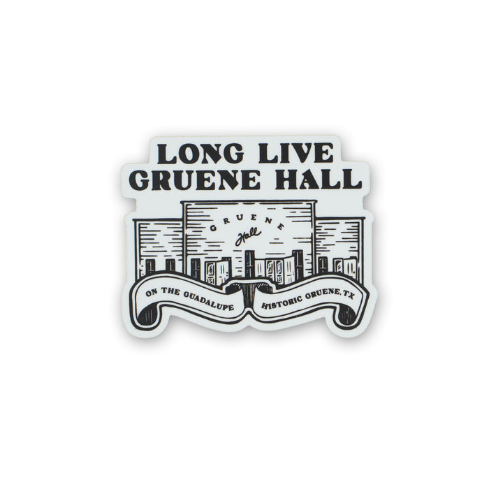 Long Live Gruene Hall Scroll Die Cut Sticker