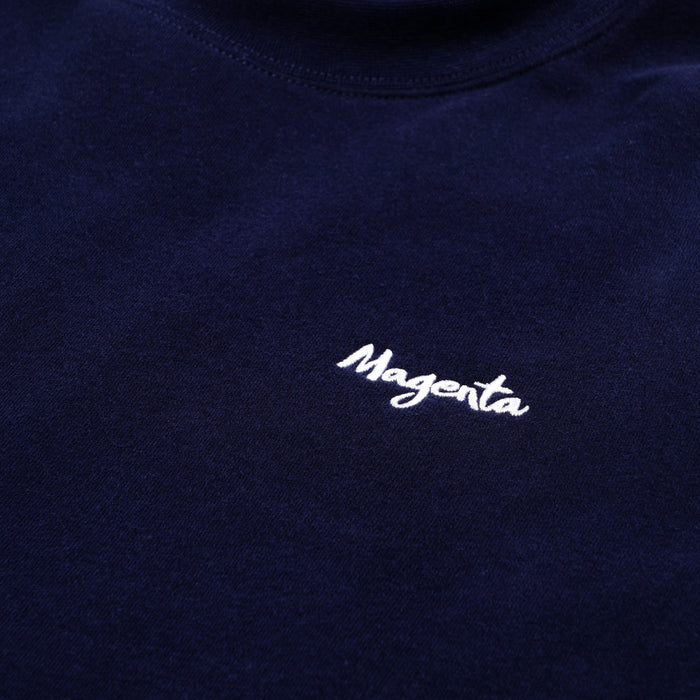 Magenta Script Crewneck Navy