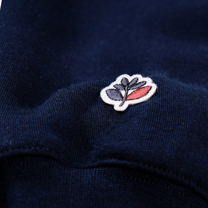 Magenta Script Crewneck Navy