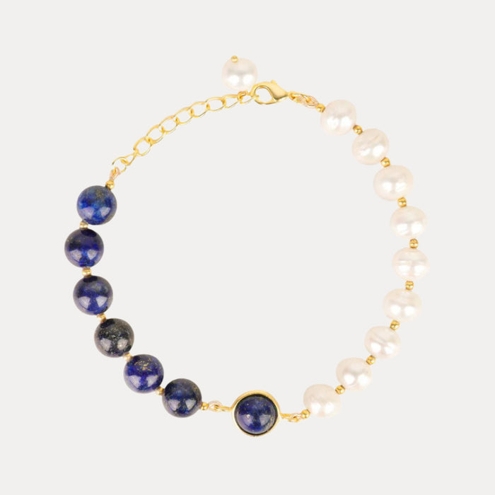 Margarite Bracelet - Lapis & Pearl