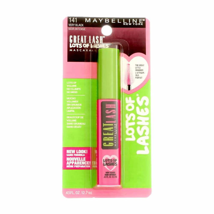 Maybelline - Great Lash Lots of Lashes Washable Mascara - #141 Very Black - 0.43 Oz, 3 Ct - 8 Pack (24 Units Total)