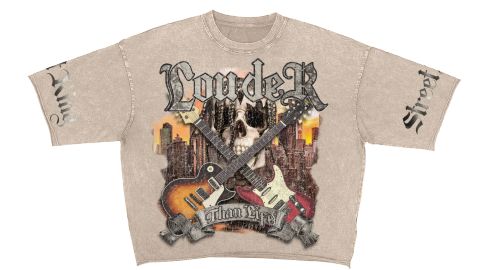 Men ROKU STUDIO Louder Than life Enzyme Cropped Fleece Shirt