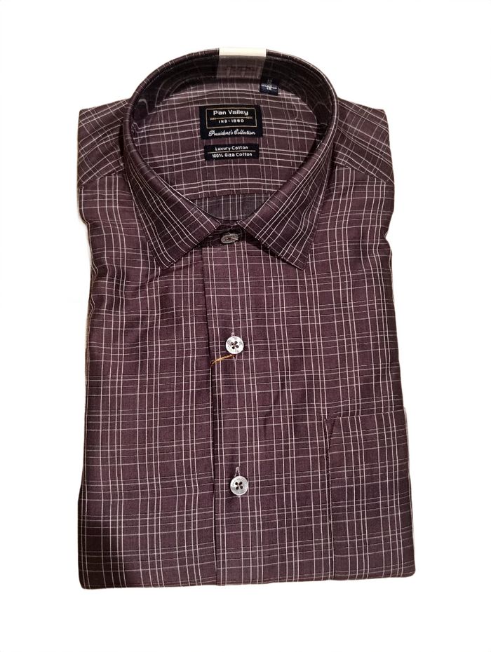 Men’s Charcoal Grey Checked Formal Shirt