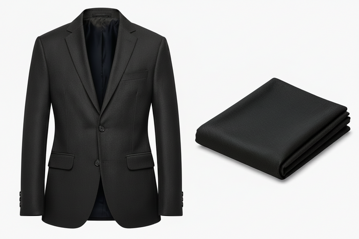 Men’s Navy Blue Formal Matty Blazer With Unstitched Pant Fabric Two-Piece Set