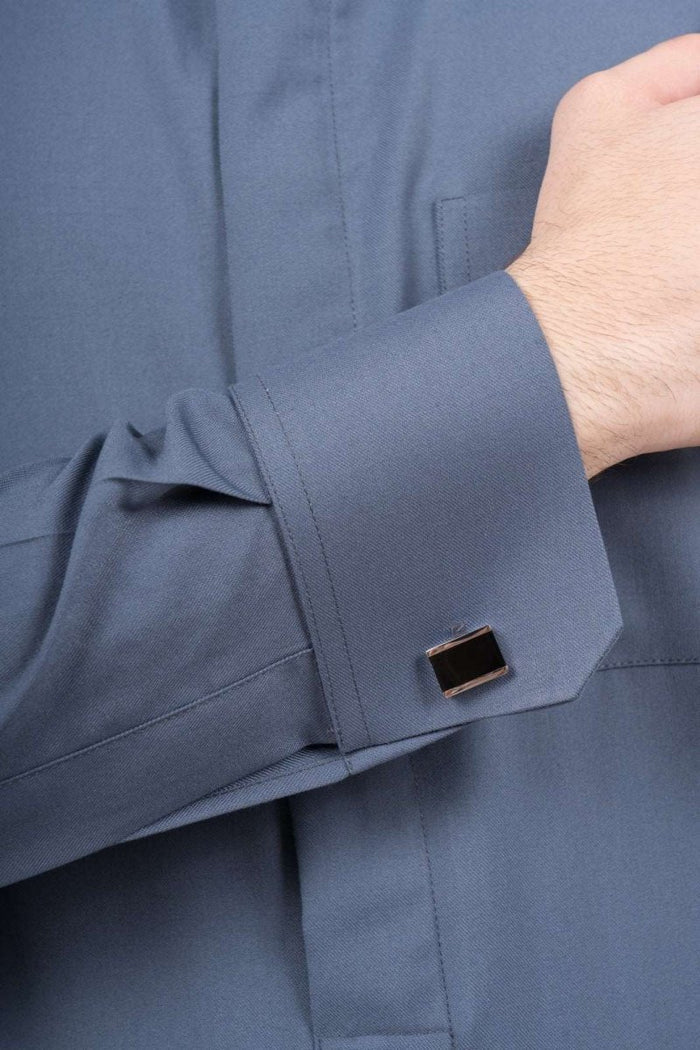 Mens Pastel Blue Cashmere Wool Qatari Thobe