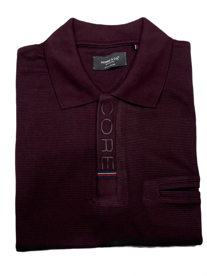 Men's Premium Maroon Polo T-Shirt | Textured  Polo with Flap Pocket
