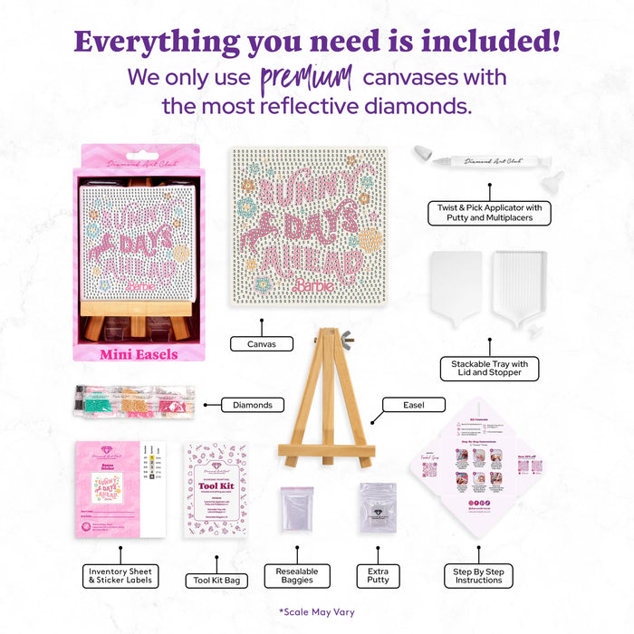 Mini Easels - Sunny Days Ahead (Barbie™) - Diamond Art Club DIY Kit