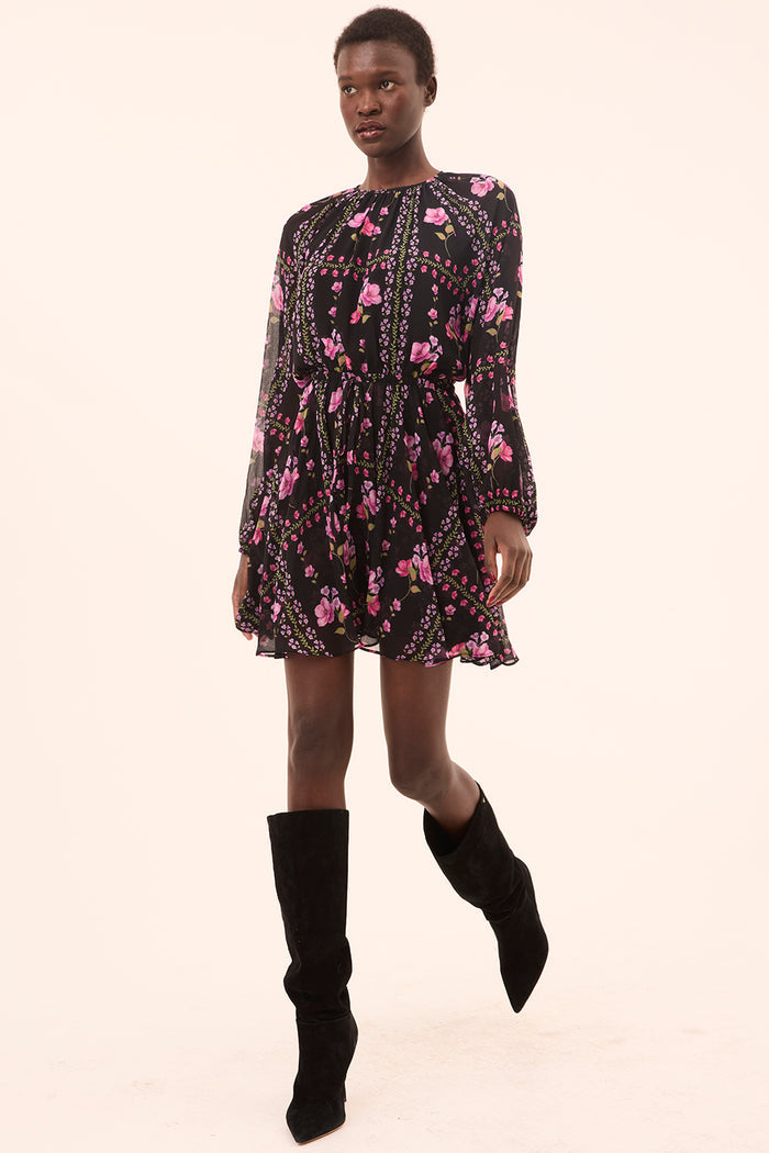 Misa Anthea Dress in Midnight Lattice