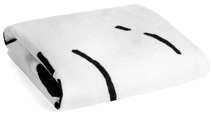 Modern Burlap Organic Cotton Black & White Muslin Swaddle - You Are My Sunshine