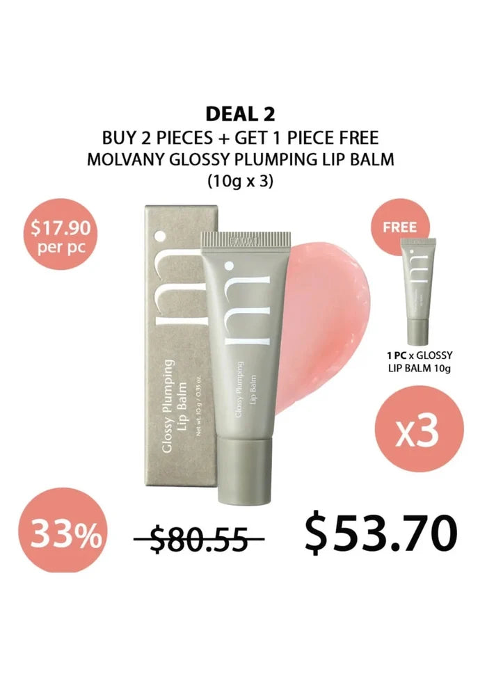 (BUY 2+1 FREE)  MOLVANY GLOSSY PLUMPING LIP BALM