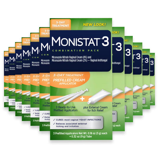 Monistat 3 Cure & Itch Combo Vaginal Antifungal Treatment Kit - 3 Ct - 12 Pack
