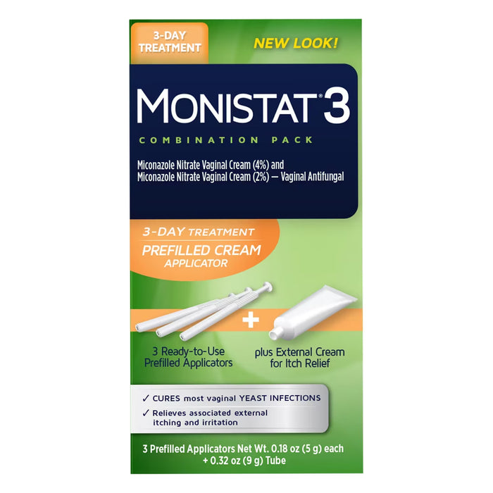 Monistat 3 Cure & Itch Combo Vaginal Antifungal Treatment Kit - 3 Ct - 12 Pack