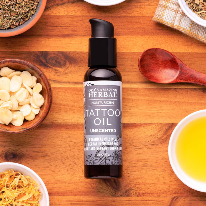 Natural Tattoo Aftercare Set Tattoo Oil 2oz Lifestyle Indoor Texture Herbs