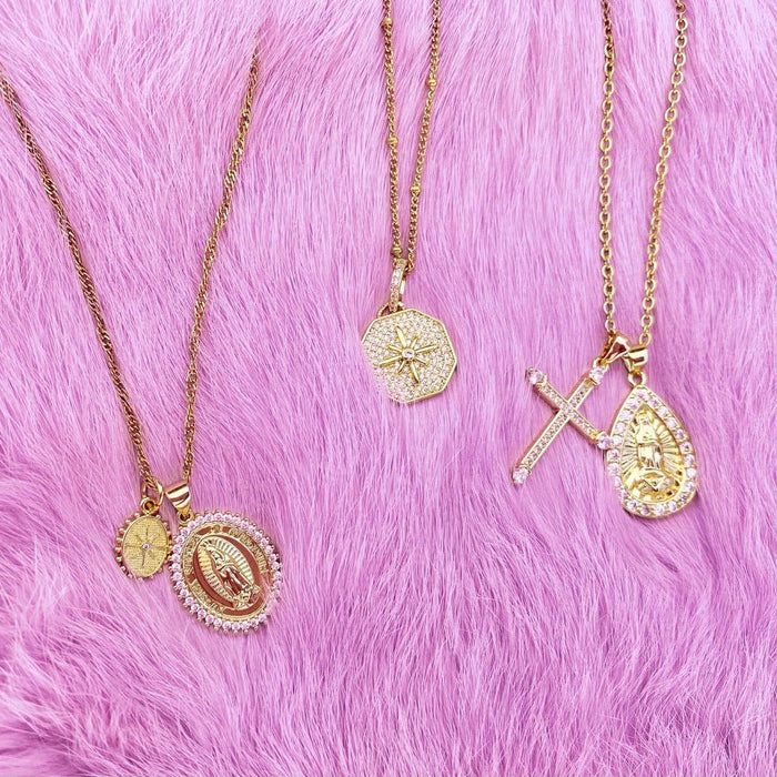 Necklace-Tears of the Saints Double Charm Religious Pendant