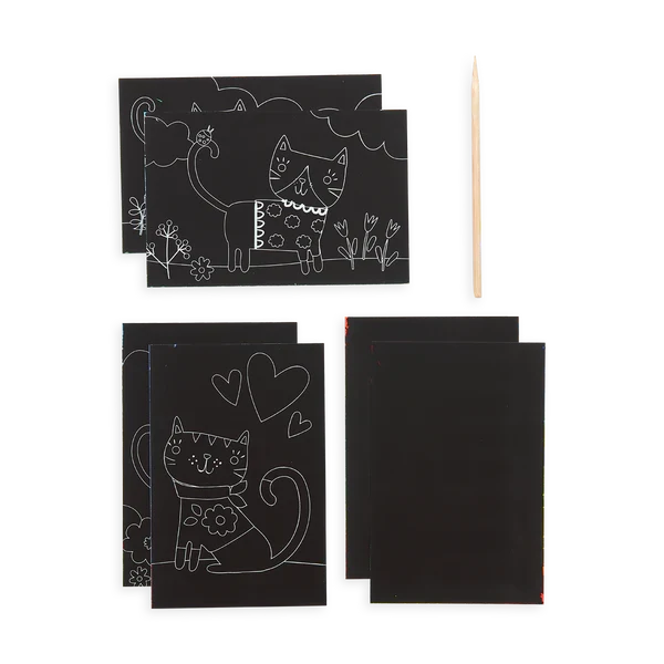 Ooly Scratch & Scribble Mini Scratch Art Kit - Cutie Cats