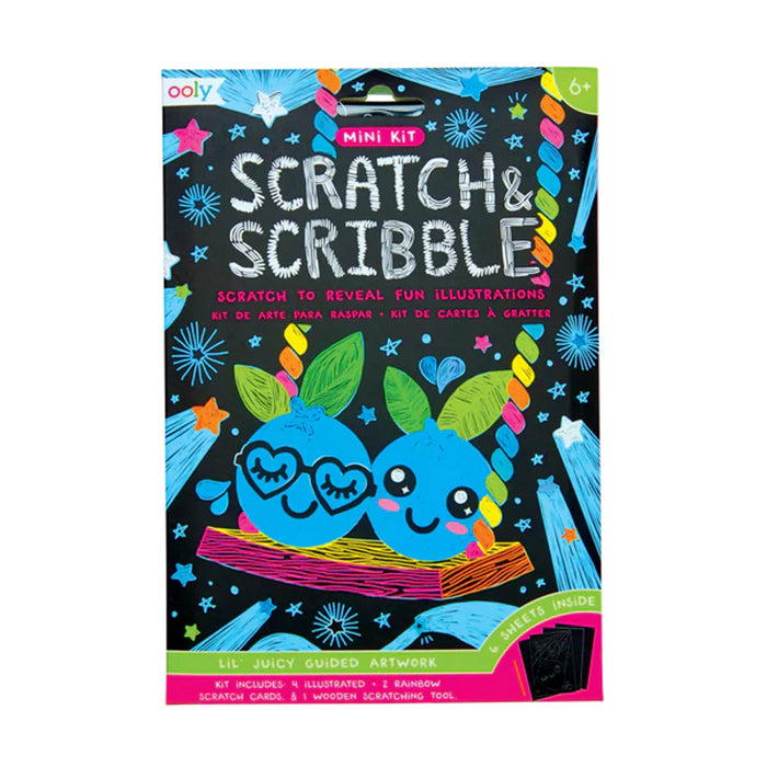 Ooly Scratch & Scribble Mini Scratch Art Kit - Lil' Juicy