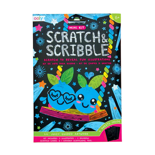 Ooly Scratch & Scribble Mini Scratch Art Kit - Lil' Juicy