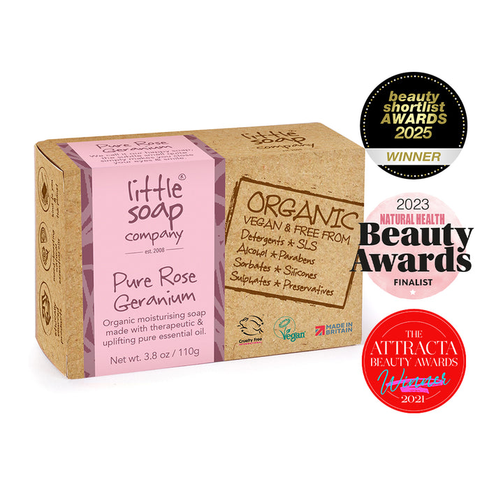 Organic Pure Rose Geranium Soap Bar 110g