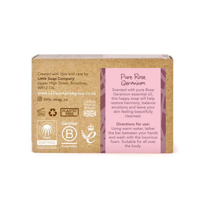 Organic Pure Rose Geranium Soap Bar 110g