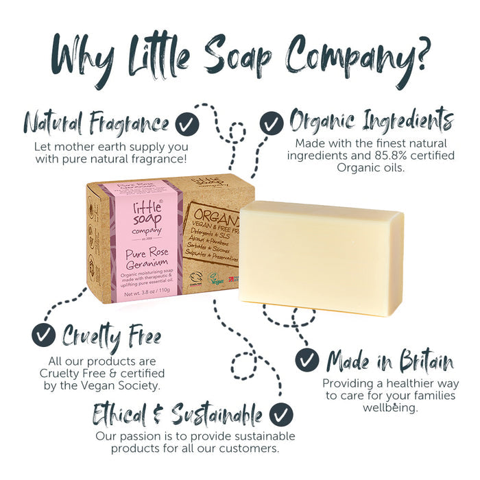 Organic Pure Rose Geranium Soap Bar 110g