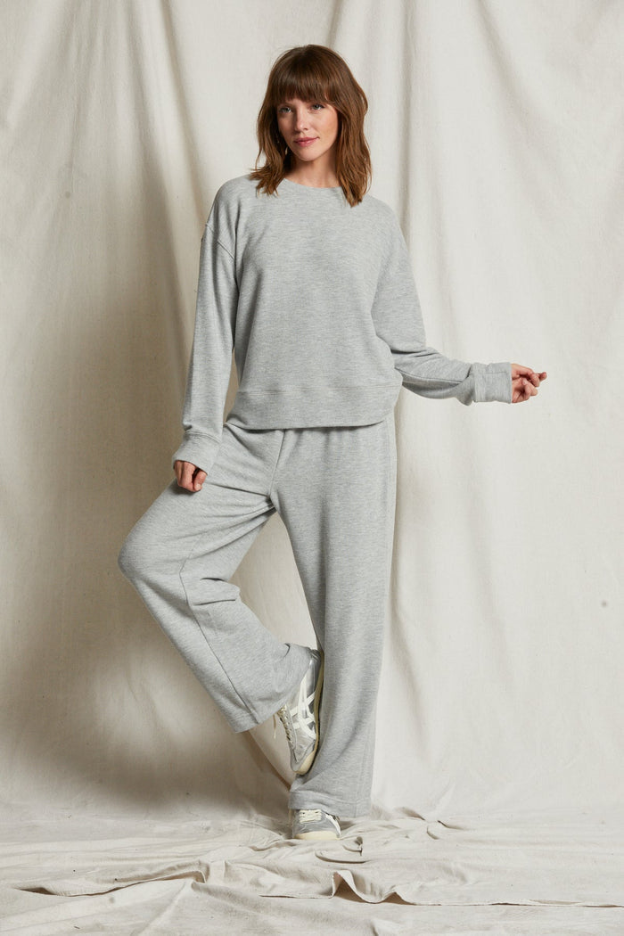 perfectwhitetee Selma Jersey Pullover in Grey