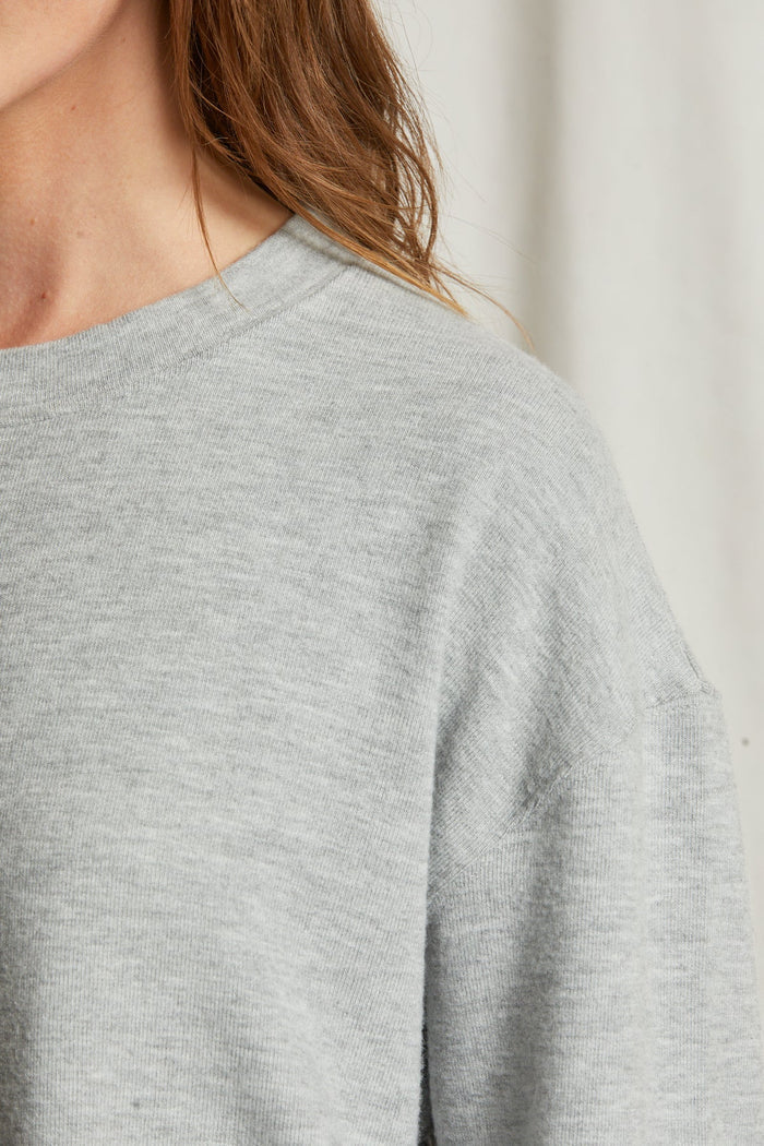 perfectwhitetee Selma Jersey Pullover in Grey
