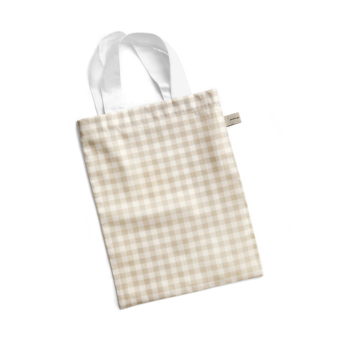 Picnic Gingham Tote Bag in Beige