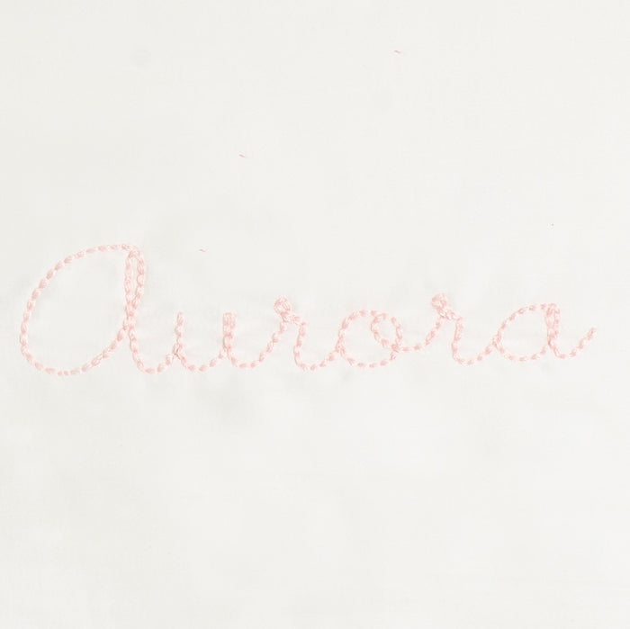 Monogram in Pink in the text "Aurora"
