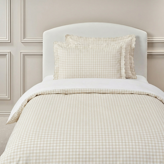 Picnic Gingham Twin Set in Beige