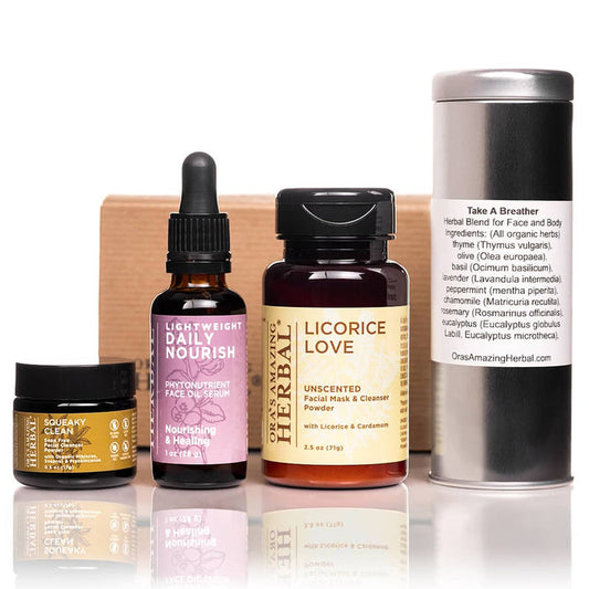 Plant Based Herbal Acne Care Set Daily Nourish White Background
