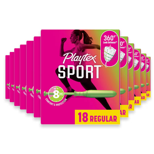 Playtex Sport Tampons Regular, Unscented  18 Ct - 12 Pack