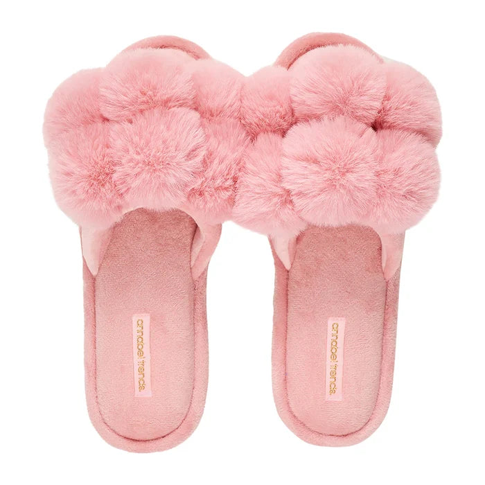 Pom Pom Slippers - Cosy Luxe - Pink Lemonade