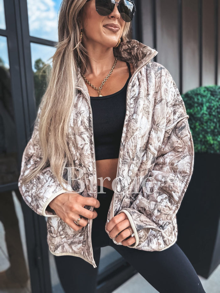 PREORDER: Cozy Puff Jacket in Dark Camo // ships in 3-4 weeks