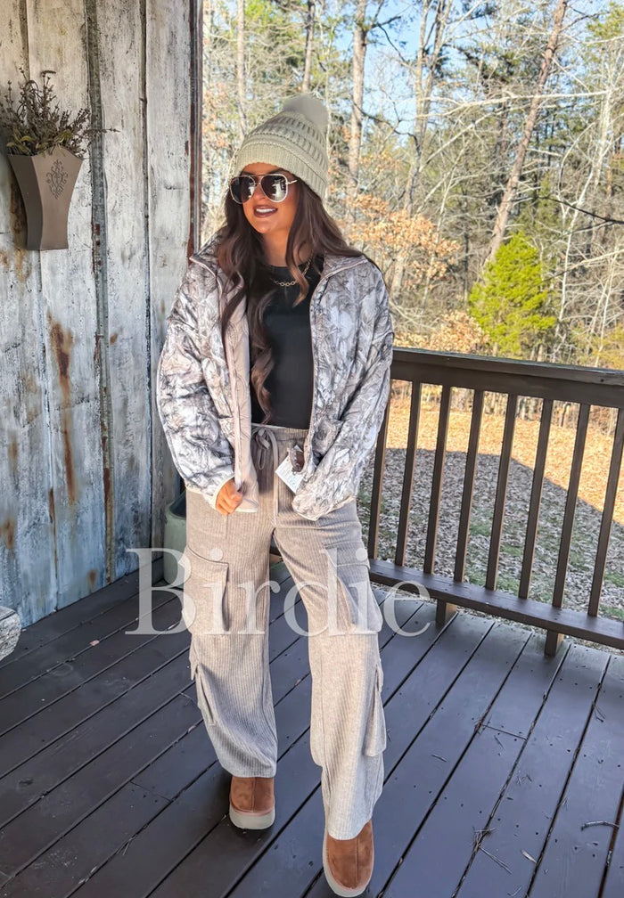 PREORDER: Cozy Puff Jacket in Dark Camo // ships in 3-4 weeks