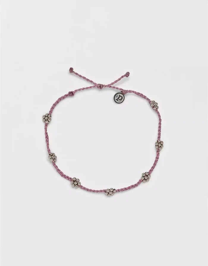 PuraVida Flora Metallic Bead Anklet