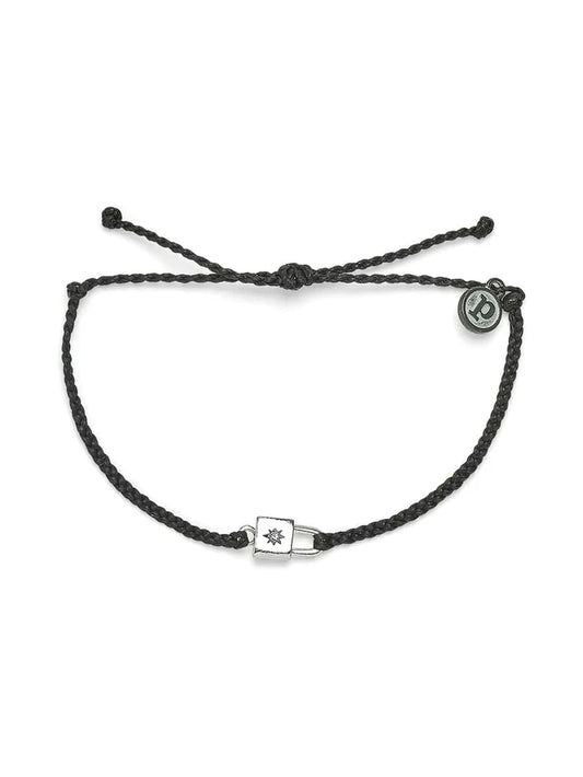 PuraVida Silver Lock Charm Bracelet