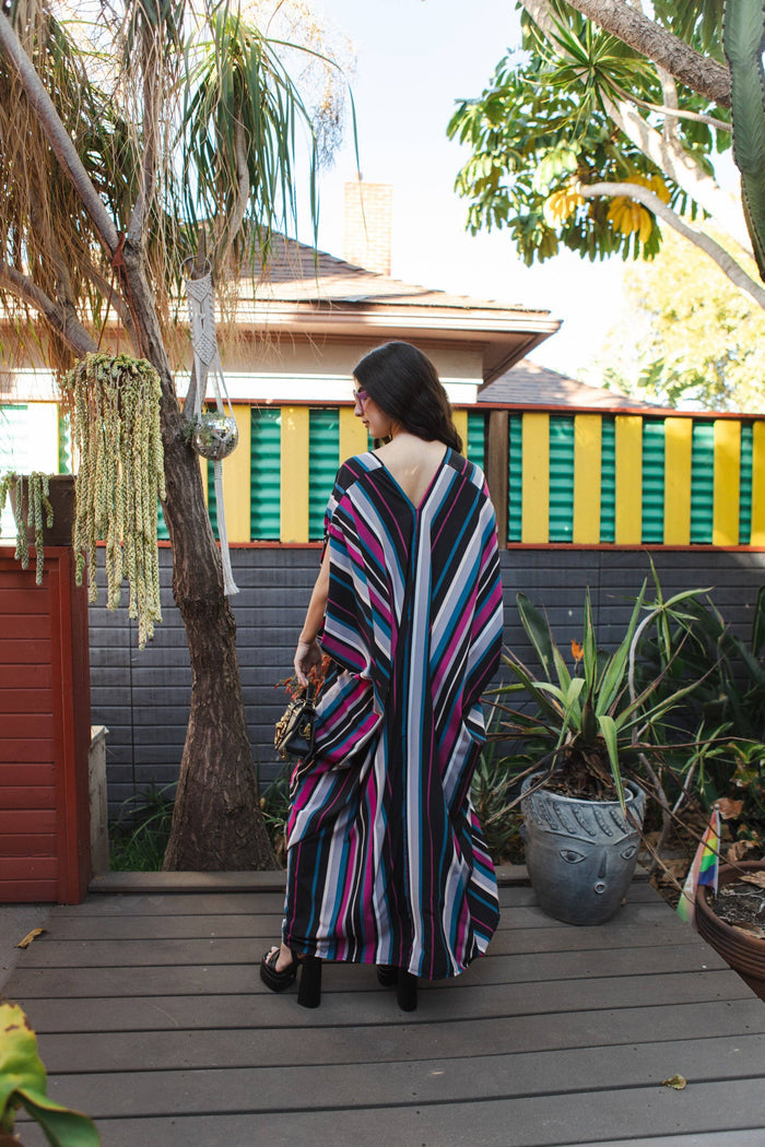 Raspberry Stripe Caftan