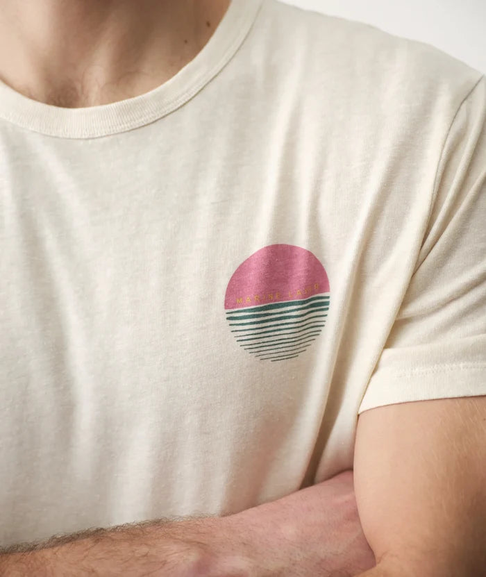 Relaxed Hemp Cotton Graphic Tee Whitecap