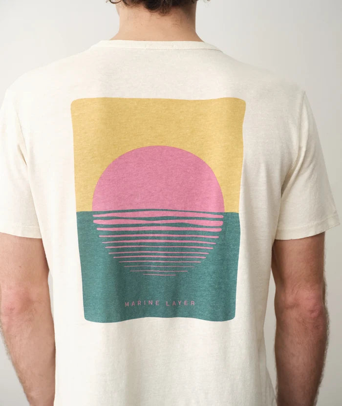 Relaxed Hemp Cotton Graphic Tee Whitecap