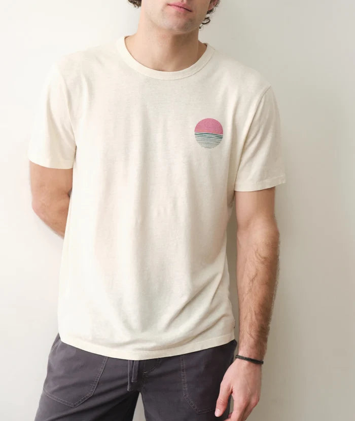 Relaxed Hemp Cotton Graphic Tee Whitecap