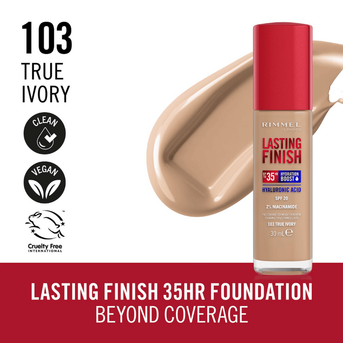 Rimmel London Lasting Finish 35 Hour Foundation - 103: True Ivory