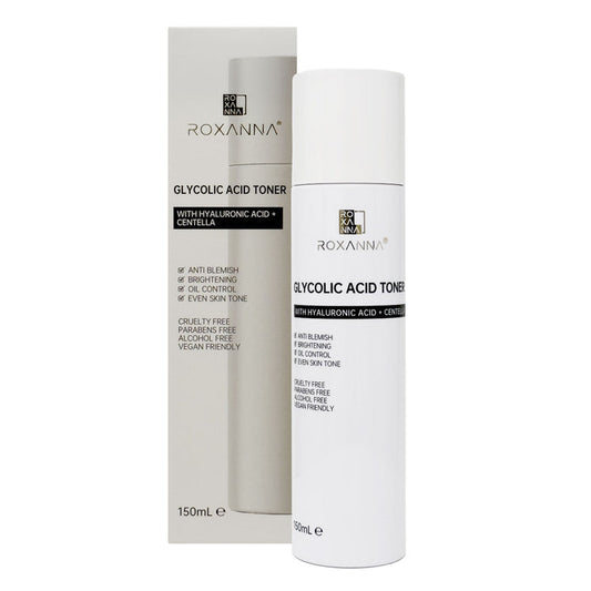 Roxanna Glycolic Acid Toner 150ml ✨ Exfoliating AHA Toner with Hyaluronic Acid + Centella for Smooth, Glowing Skin