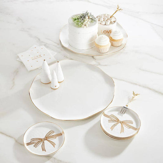 Santa Barbara Design - Gold Rim Organic Tray - White + Gold