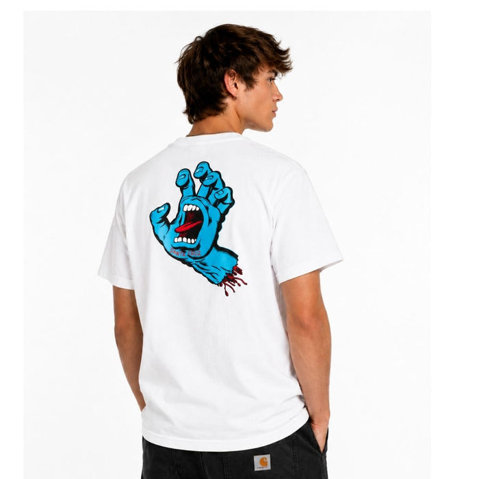 Santa Cruz Screaming Hand Chest T-Shirt White