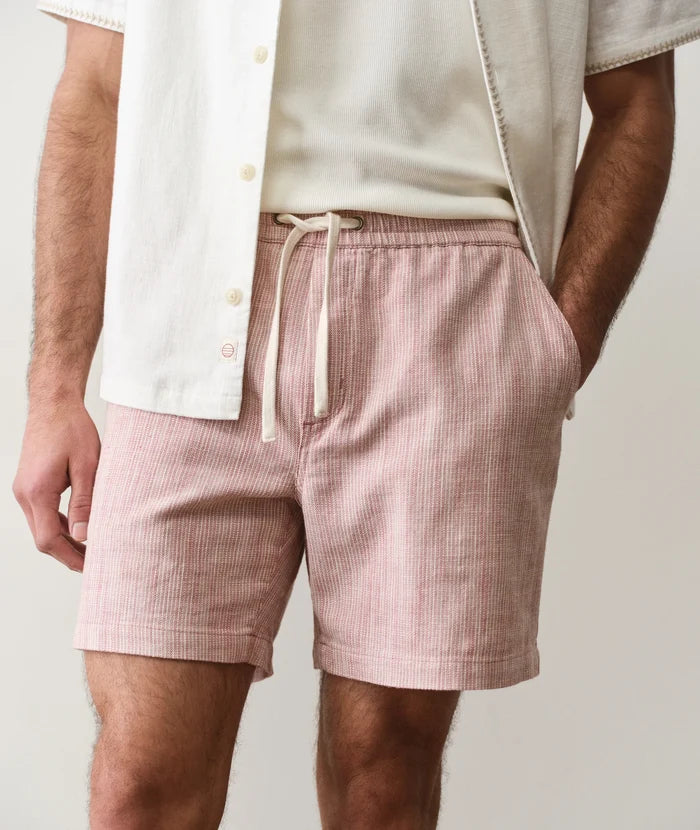 Saturday Beach Short 6" Withered Rose Stripe