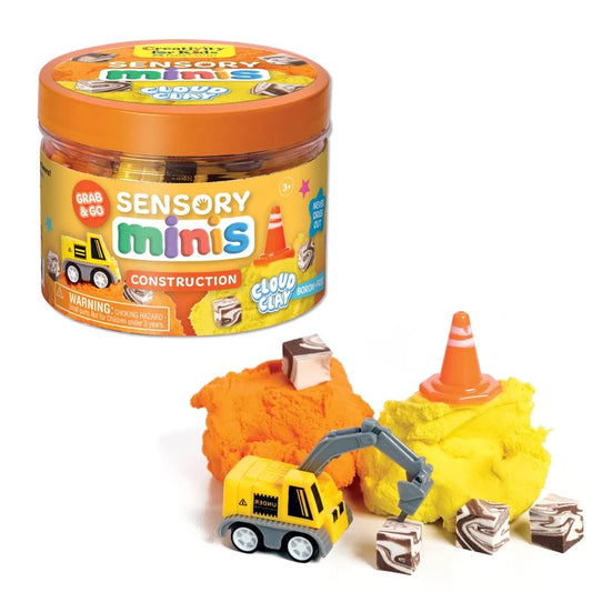 Sensory Minis Play Jar with Cloud Clay - Construction